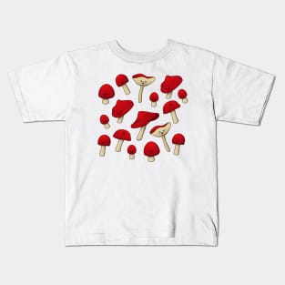 Mushrooms | Cute | Red Kids T-Shirt